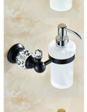 Europe Brass Crystal Liquid Soap Dispenser Antique Frosted Glass Container Bottle With Silver Finish Bathroom Products zy10